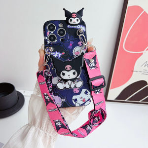 DIMBEPLY For Redmi 13C 5G 9A 10 10C 12 12C A3 4G Note 10s 11s 12s 10 11 12 13 Pro 5G Case Cute Lovely My Melody Parody Kuromi Cartoon 3D Doll Long Strap Bracket TPU Soft Case