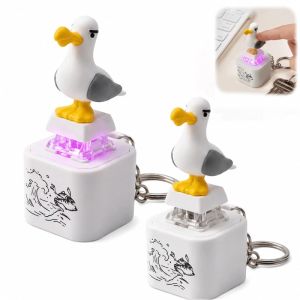 Seagull Mine Keychain USB Clicky Keyboard Fidget Button LED Sound Keychain