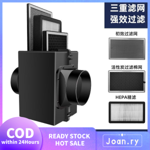 3-Stage Air Purifier Box PM2.5 HEPA Carbon Filter Fresh Air Ventilation Indoor Air Cleaner Smoke Dust Odor 98% Removal