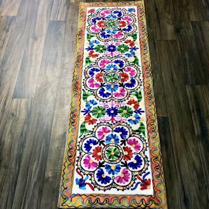 Bohemian Embroidered Cotton Table Runner Home Decoration Festive Decor ...