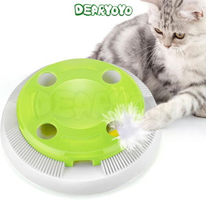 DEARYOYO Cat Toy Durable Electric Smart Flutter Rotating Kitten Indoor Exercise Toys Replaceable Feather Fun Interactive Cat toys