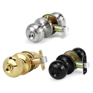 Round Door Knobs Knobset Round Shaped Entrance Lock Doorknob Zinc Alloy Rotation Round Door Knobset Handle Enduring