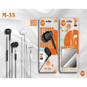 HEADSET HANDSFREE VIP M-35 + MIC STEREO EARPHONE BASS M35