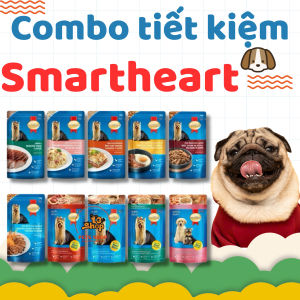 combo 12 gói - 24 gói - 36 gói Sốt súp pate Smart Heart 130gr phiên bản SmartHeart Special Pouch dành cho chó - T3 PETS