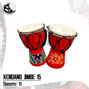 Kendhang Jimbe Djembe 15 CM Alat Musik Traditional Perkusi Gendang Reggae Motif Dan Polos
