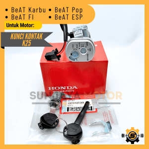 Keyset Original Honda K25 Kunci Kontak Beat Karbu Beat FI Beat Pop Beat ESP Kunci Motor 1 Set Key Set Konci Motor Bit F1 Asli Konci Kontak Anti Maling Ori AHM