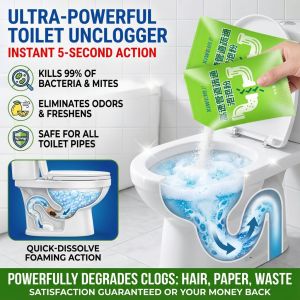 【No More Flies &amp Odor】Pipe/Drain Unclogging Bubble Powder Sewer Grease Cleaner Kitchen Bathroom Odor Removal Unblocking Preventing Blockage Sewer