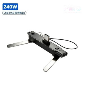 240W Type-C Gaming Adapter with Foldable Phone StandAdjustable Phone GadgetPD3.1 Fast Charging 480Mbps Data Transfer| Phone Holder for Mobile Game Video WatchingUniversal Type C Connector
