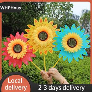 [COD] WHPHous Ship within 24 hours Colorful Sunflower Windmill Wind Turbine For Lawn Garden Party Decoration Outdoor Camping Picnic Garden Yard Decor