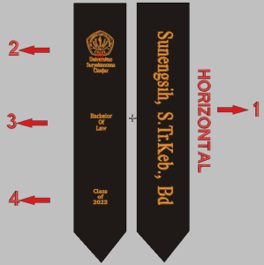 SELEMPANG WISUDA KALUNG/LEHER LOGO MONOKROME(SATU WARNA)