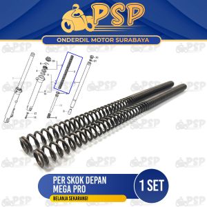Per Skok Depan Megapro Lama (Set Isi 2) - Peer Pir Vir Dalam As Linggis Sekok Honda Mega Pro Primus