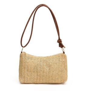 STARGOODS Nhiều màu sắc Túi cói đan Rỗng Túi xách đi biển Túi đeo chéo đi biển Đơn giản Túi đeo nách Túi đeo vai bằng cói Các cô gái