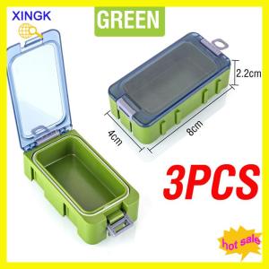XINGK 3 cái hộp công cụ phát sáng trong bóng tối câu cá hộp lưu trữ mối nối nhỏ hộp lưu trữ phụ kiện bằng nhựa Hộp Đựng Mồi Cứng Cá chép