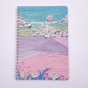 A5 Oil Painting Coil Notebook Spiral Landscape Aesthetic Double Metal Ring Loose Leaf Composition Notebooks study accessories