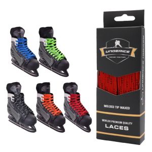 INTOONE 84/108inch Hockey Skate Laces Durable Reinforced Waxed Tip Hockey Accessories Professional Dual Layer Braid Hockey Laces Ice Hockey
