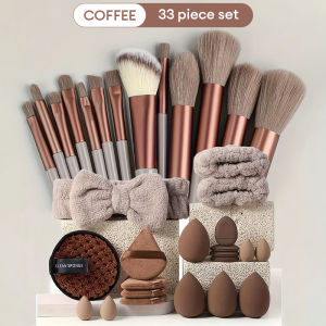 20/33PCS Makeup Brush Set Makeup Sponge Powder Puff Hair Tie Beauty Tools Face Wash Wristbands Tools