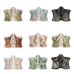 Floral Cinches Lingerie Corset Women Underbust Bustier Shapewear Underbust Jacquard Corset Lingerie Shapewear