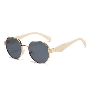 AU New stylish sunglasses with a high-end feel featuring a unique and modern square frame polygonal design and metal accents offering UV protection