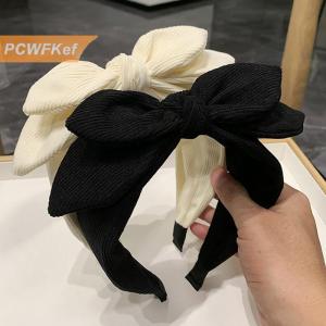 【PCWFKef】 Đẹp Mới Lớn Bow Thỏ Tai Mũ Nón Cho Phụ Nữ Headband Cô Gái Cổ Điển Bow Tóc Ban Nhạc Rộng Hoop Hairband Tóc Phụ Kiện