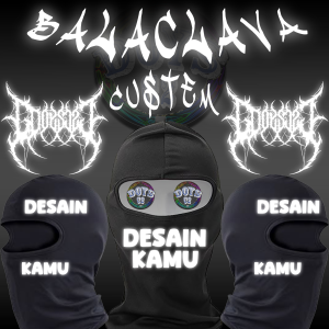 BALACLAVA MENYALA Masker ninja custem Reflektif silver desain sendiri