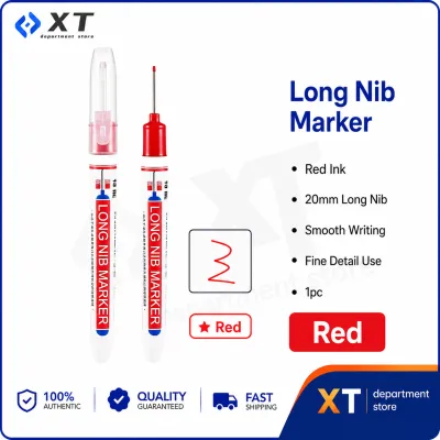 XT 20mm Long Tip Marker Pen for Deep Hole Marking Metal Perforating Multi-Purpose Long Nib Marker Pen Waterproof Construction Markers Marking Tool