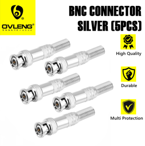 BNC Connector (Silver) for CCTV Coaxial RG59 and RG6 Siamese Cable -5PCS
