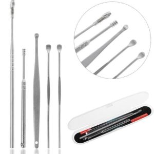 ALAT PEMBERSIH TELINGA 5 IN1 KOREK KUPING STAINLESS STEEL 5 PCS / SET TOOL PEMBERSIH KOTORAN TELINGA / KOREK KUPING BESI MUDAH DIGUNAKAN
