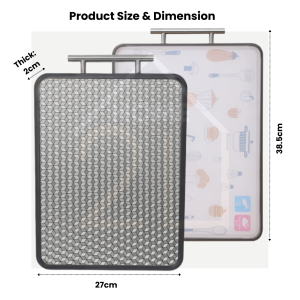 Home2U🏡 Stainless Steel Chopping Board Kitchen Board 316 Stainless Steel Cutting Board Mildew-Proof Antibacterial Kitchen Double-sided Cutting Board Kitchen 316 Stainless Steel Cutting Board 2cm Thick Dual-Sided Anti-Slip Design