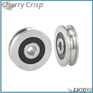 【Cherry Crisp】 12x50x13mm Groove Wheel Metal U-groove Track Steel Wire Rope Lifting Wheel Bearing High Quality Steel Guide Wheel Lifting Pulley