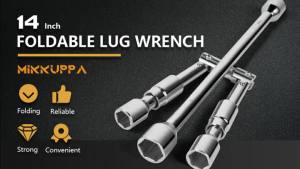 Express Delivery  Car wrench kit cross folding wrench with standard 17/19mm 21/23mm socket+car jack hexagonal ratchet wrench forward and reverse knob design