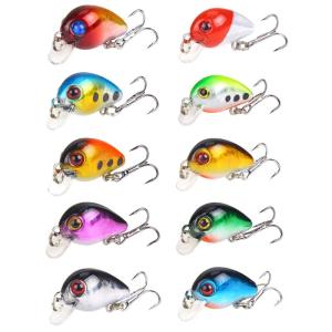 10 cái nhựa mềm Baits nhỏ wobbler Mồi Câu Cá Giả Cứng Baits swimbait Crank Baits với hộp dụng cụ sửa chữa bền bỉ