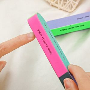 Dũa móng tay 6 mặt chuyên dụng SIZE TO bao gồm 7 bước hướng dẫn dụng cụ chăm sóc móng chuyên nghiệp.