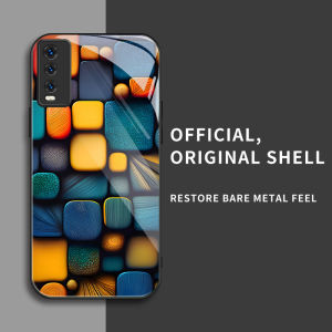 สำหรับ Vivo Y20&Vivo Y20i&Vivo Y20S&Vivo Y11s เคสศัพท์ป้องกันการตกที่มีสี่เหลี่ยมเล็กๆ สีสันสดใส บุคลิกภาพทันสมัย