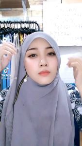 Produk Terbaru Pashmina Instan Plisked Sleting Bahan Ceruty Babydoll