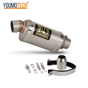 Hệ thống ống xả xe máy 51mm ống xả sửa đổi Yoshimura GP T98 Canister Muffler thoát Moto với ống xả phổ quát cho Yamaha xmax300 pcx125 Z900 cbr500r cfmoto 250sr 400nk versys 650 XSR700 NSS 300 forza350 vv