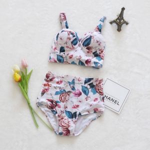 FASHIONJEANS ชุดว่ายน้ำ ชุดว่ายน้ำทูพีช ลายดอกไม้ มาใหม่ พร้อมส่ง #YM9942