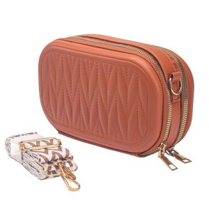 OMQAIO Trendy Travel Makeup Pouch PU Leather Portable Cosmetic Storage Case Vintage Zipper Closure Waterproof Toiletry Organizer Casual Wear