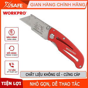 Dao tiện ích có lưỡi cắt gấp gọn bằng nhôm mở nhanh Workpro WP211003 - WP211003