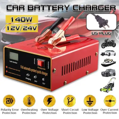 HOHODALINK 12V / 24 Charger Aki Motor Dan Mobil Otomatis Accu Kering Dan Basah Lead Acid Battery Charger Auto Charger Aki/Accu Mobil Motor