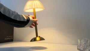 LED Retro Metal Crystal Table Lamp -3 Color Temperatures Touch ControlRechargeable Flower bud Desk Lamp