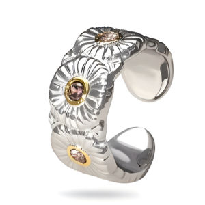 Italian Sterling Silver Small Daisy Ring for Women New Open Ring Gold Plated with Diamonds Bujia Ring Xiaohongshu Hot Item