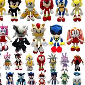 FCNew Arrival Super Sonic Plush Toy The Hedgehog Amy Rose Knuckles Tails Cute Cartoon Soft Stuffed Doll Birthday Gift for Children