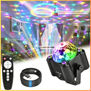 COD KIRIM CEPAT LEIMIYUO Lampu Disco panggung gantung warna warna KTV Voice Control Glow Light 9W  LM7009