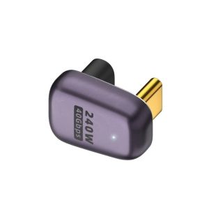 GOXBERK Hình chữ U Bộ chuyển đổi USB-C Góc 180 độ. Nam sang Nữ Bộ chuyển đổi Type C USB-C PD 65W Đầu nối truyền dữ liệu Máy tính bảng
