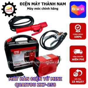 Máy Hàn Điện Tử Mini QUAIYOU ZX7-258 - Công Nghệ Hàn Biến Tần IGBT inverter - Hàn Que 1.6-3.2 ly - Đầy Đủ Phụ Kiện - Bảo Hành 12 Tháng