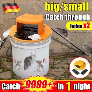 🔥2024 new🔥 Mouse trap Cat shape double hole automatic flip recovery universal safe and non-toxic suitable for indoors kitchens reuse Catch 30 in 1 night Mouse bucket trap Mouse catcher trap Rat killer Smart mouse trap