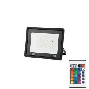 MEZCJ IP66 Waterproof RGB LED Floodlight With Remote Multicolor Landscape Lights Reflector 30W 50W 100W Color Spotlight Outdoor