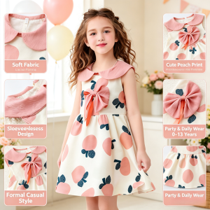 AILEBE Kids Dress For Baby Girl Sleeveless Formal Casual Dress Fashion Cute Design For Birthday Party Wedding Christening OOTD Pambahay Pang Gala  Baby Clothes Ternos Outfit For Girls Dress For Toddler 0-13 Years
