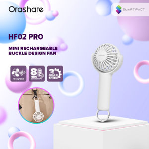 Orashare HF02 Pro Mini Fan Stylish Handheld 360°Rotatable Rechargeable and Lightweight 3 Speed Wind Super Handy Fan With Built in 1200mAh Battery With Mountaineering Buckle Design Handheld Fan