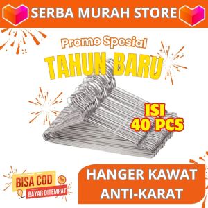 Serba Murah Store - Gantungan Baju Anti Karat (Isi 40pcs) Harga Promo Murah Bisa COD Gratis Ongkir